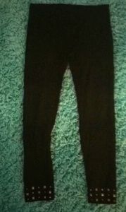 Black Studded Leggings, Size Large